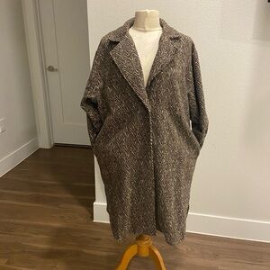 Brown Herringbone Coat